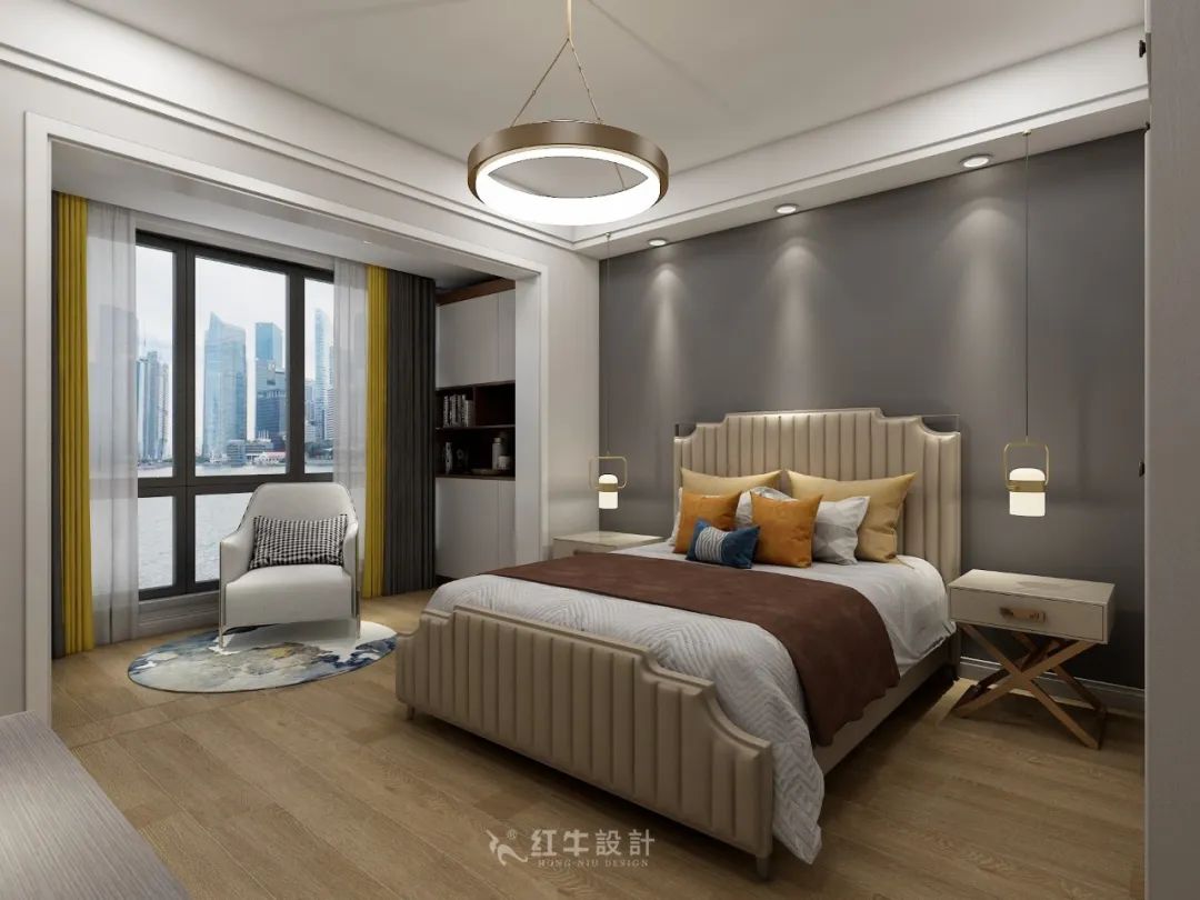 熊皓宇_同曦國際廣場(chǎng)140㎡輕奢風(fēng)格--改善性住房應(yīng)該這樣設(shè)計(jì)09主臥設(shè)計(jì)