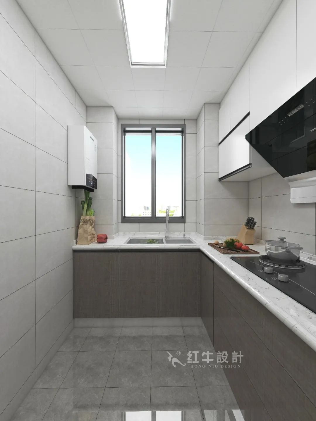 劉萍萍_花崗鴻福城132㎡現(xiàn)代簡(jiǎn)約風(fēng)格_兩套小戶型打通變大宅，中西雙廚房+衣帽間打造品質(zhì)生活！10廚房