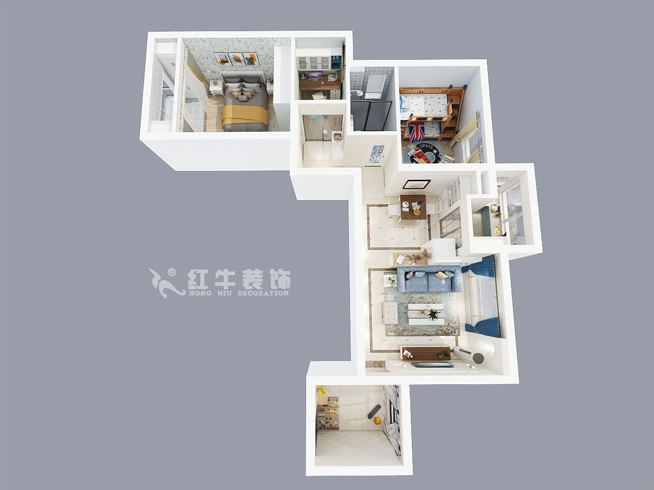 熊皓宇_21世紀國際公寓56-2601-60㎡-現(xiàn)代簡約風(fēng)格_鳥瞰圖+logo