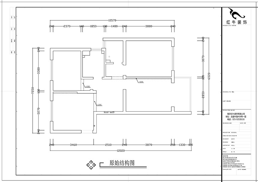 張智猿｜盛和家園南區(qū)6-1-1301-80㎡-現(xiàn)代簡約風格｜3室2廳1衛(wèi)｜老房裝修｜定制家￥106397｜全包11萬｜00_01原始結(jié)構(gòu)圖