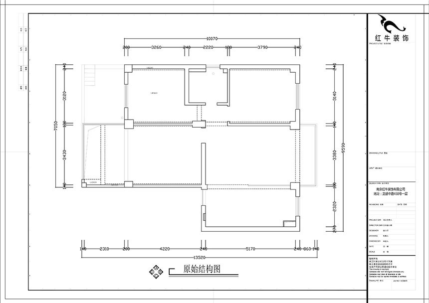 張智猿｜紅山山莊8-204-100㎡-簡(jiǎn)中風(fēng)格｜3室1廳1衛(wèi)｜老房裝修｜定制家￥153700｜全包15萬｜00_01原始結(jié)構(gòu)圖