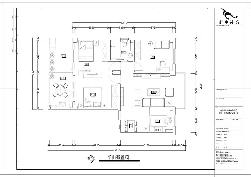 張智猿｜紅山山莊8-204-100㎡-簡(jiǎn)中風(fēng)格｜3室1廳1衛(wèi)｜老房裝修｜定制家￥153700｜全包15萬｜00_02平面布置圖