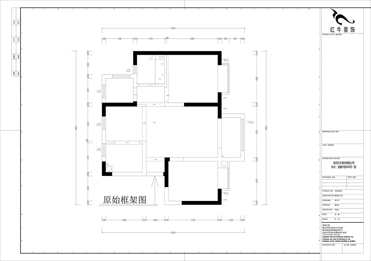 孟憲濤｜云祿花園12-801-80㎡-現(xiàn)代簡(jiǎn)約風(fēng)格｜3室1廳1衛(wèi)｜新房裝修｜定制家｜全包12萬｜00_01原始框架圖
