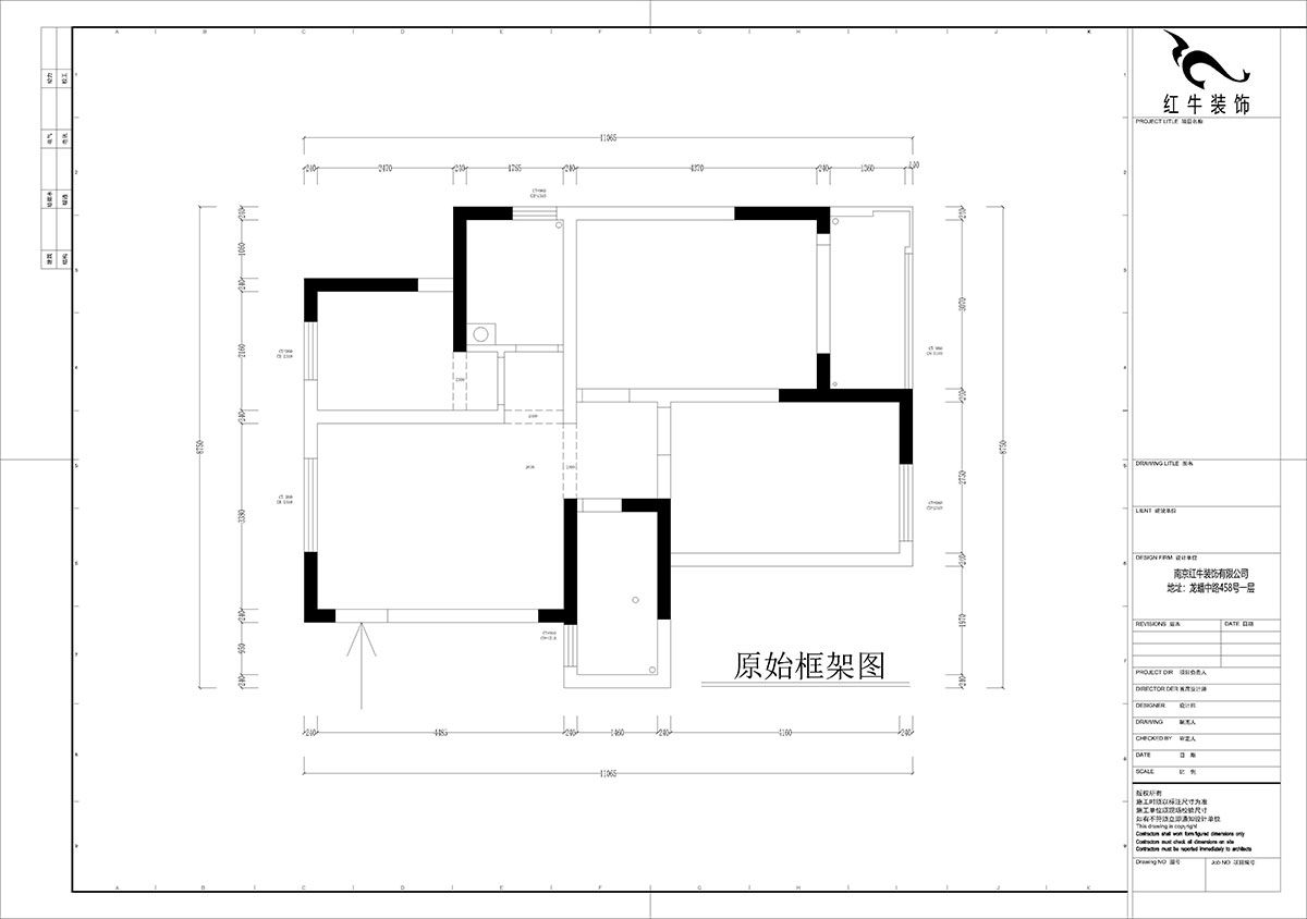 孟憲濤｜花崗幸福城玉蘭園10-201-90㎡-現(xiàn)代簡約風(fēng)格｜3室1廳1衛(wèi)｜老房裝修｜定制家｜全包13萬｜00_01原始框架圖