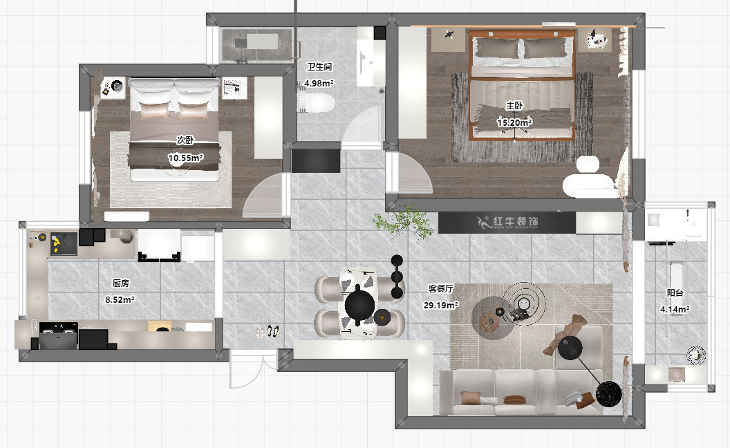 賈庭｜標營4號27棟4-707-88㎡-現(xiàn)代風(fēng)格｜2室2廳1廚1衛(wèi)｜老房裝修｜定制家｜全包10