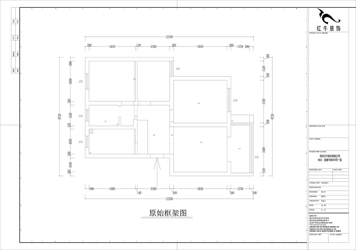 孟憲濤｜攝山星城步青苑18-2-604-120㎡-現(xiàn)代簡約風格｜4室2廳2衛(wèi)｜毛坯房裝修｜定制家｜全包16萬｜00_01一樓原始框架圖