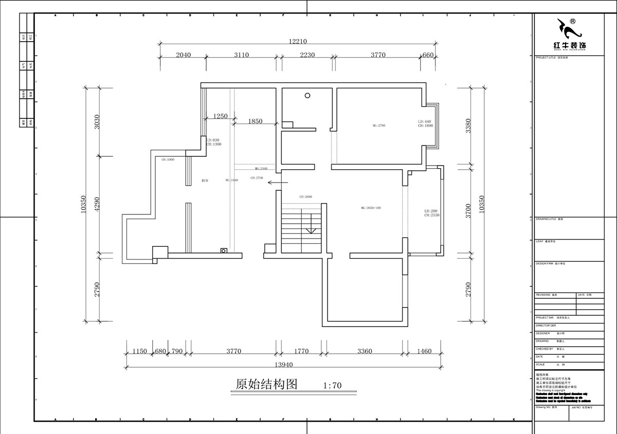 蔣?。汩坷?-3-1101-260㎡-現(xiàn)代簡約風(fēng)格｜4室3廳2衛(wèi)｜老房裝修｜定制家｜全包29萬｜00_02二層原始結(jié)構(gòu)圖
